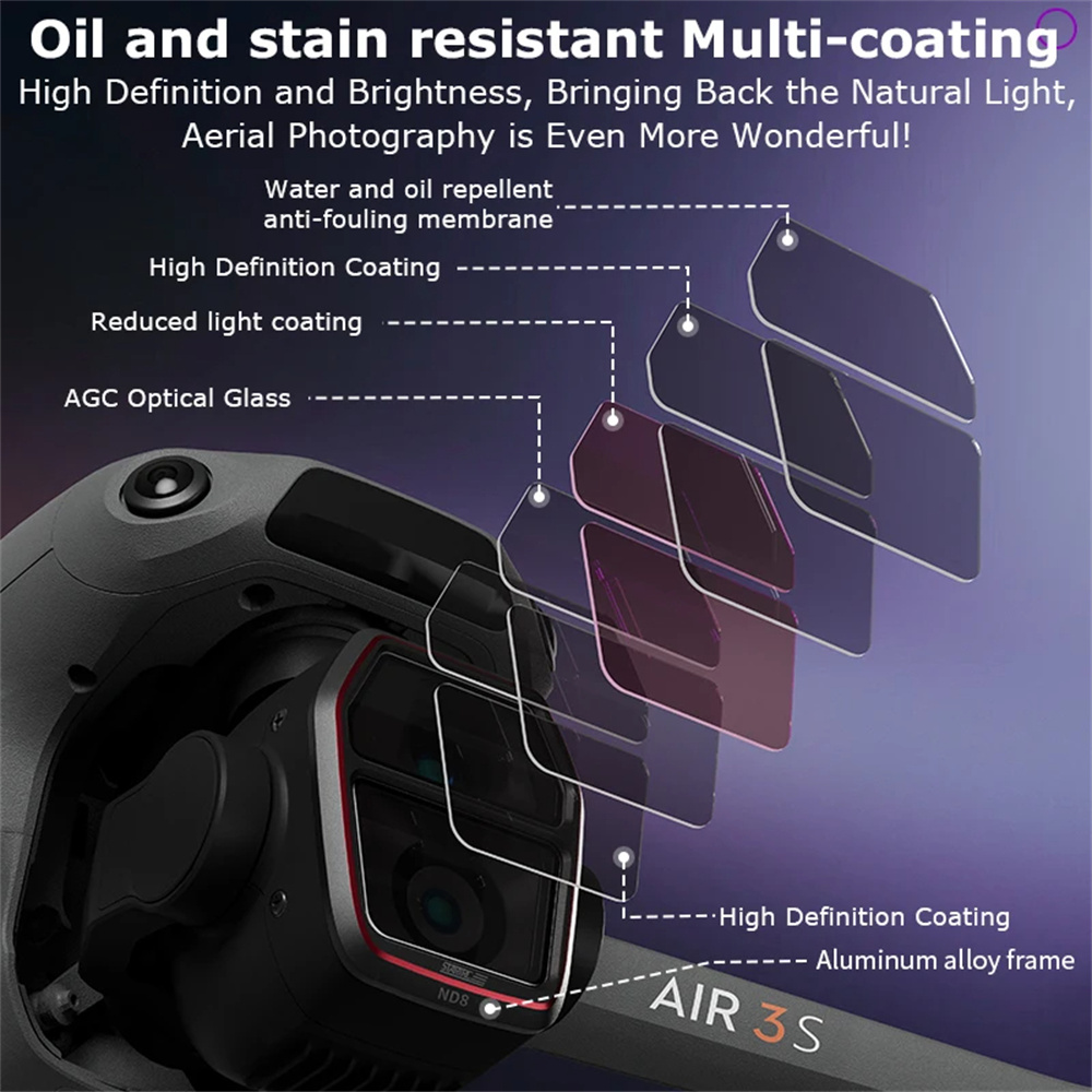 DJI Air 3S Camera Lens Filter  - Drone Kit Waterproof recensie en prijs